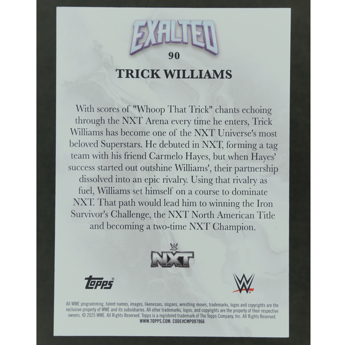 Trick Williams 2025 Exalted 4/10 #90