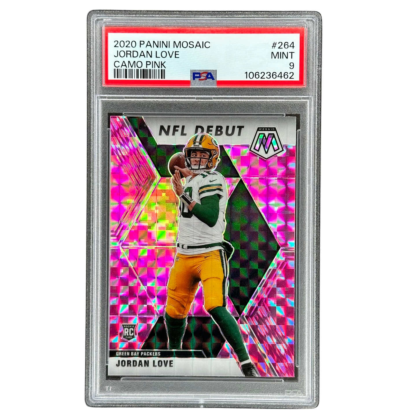 Jordan Love 2020 Mosaic Camo Pink RC Rookie Card NFL Debut PSA 9 #264