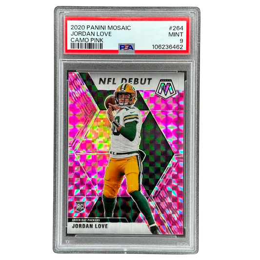 Jordan Love 2020 Mosaic Camo Pink RC Rookie Card NFL Debut PSA 9 #264