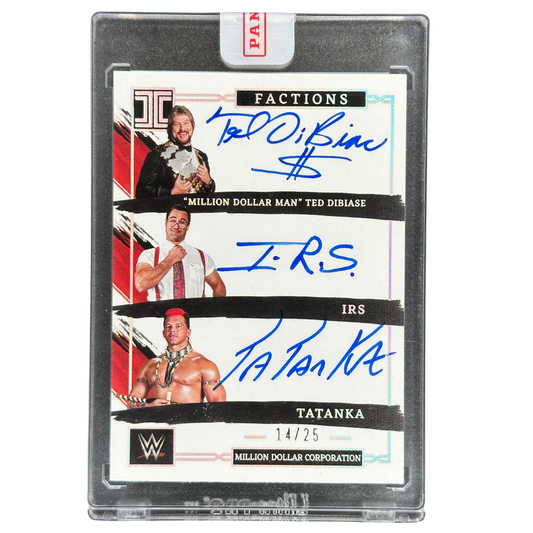Ted DiBiase, IRS, Tatanka 2023 Impeccable Factions Triple Uato 14/25 #FT-MDC