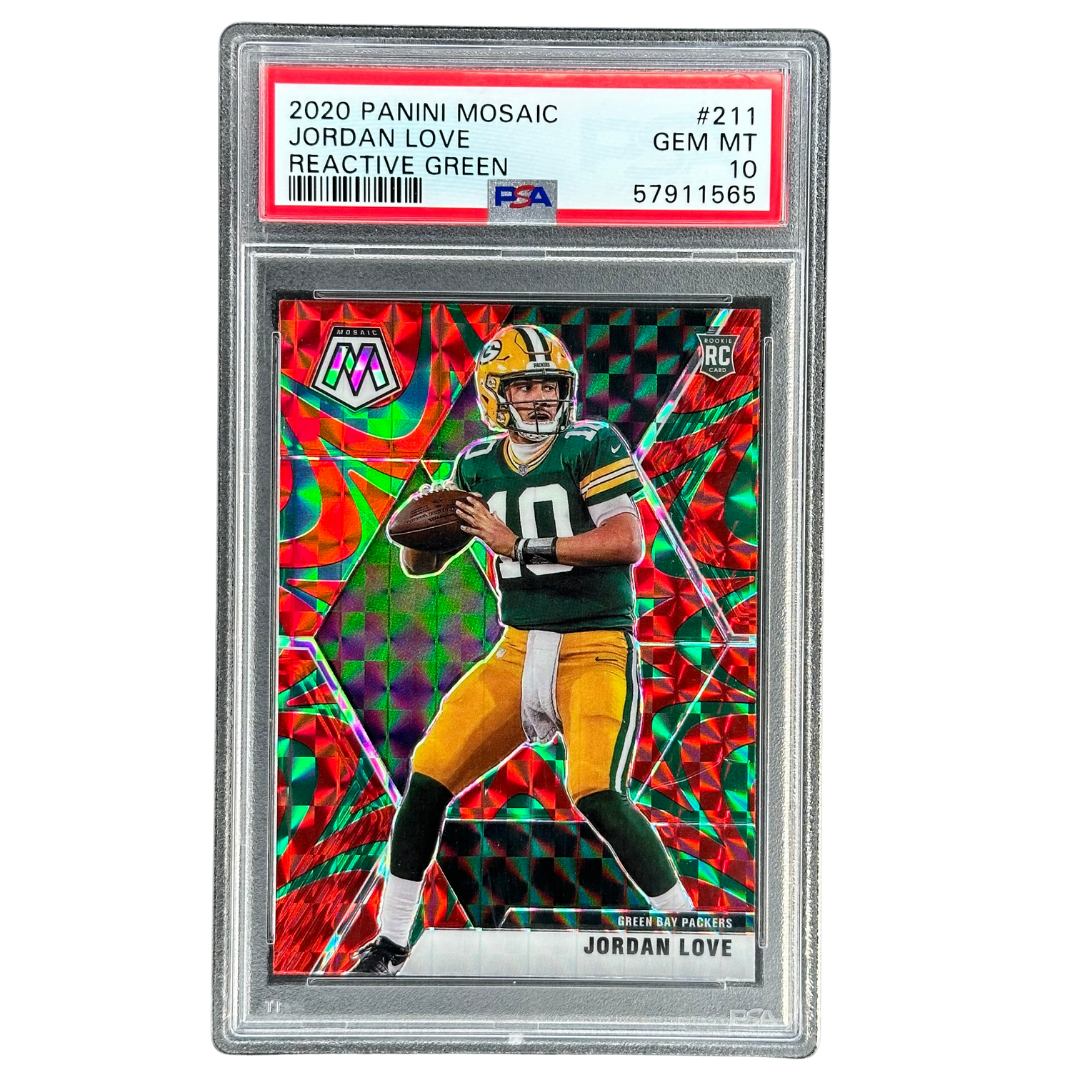 Jordan Love 2020 Mosaic Reactive Green RC Rookie Card PSA 10 #211