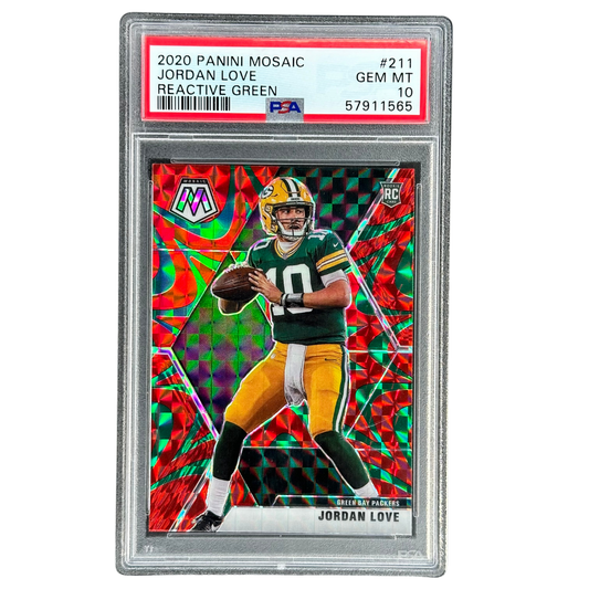 Jordan Love 2020 Mosaic Reactive Green RC Rookie Card PSA 10 #211
