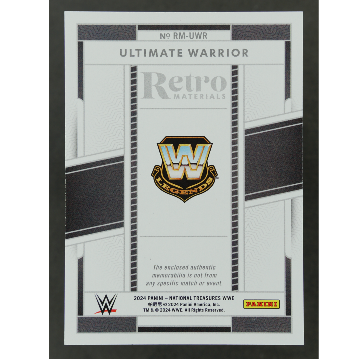 Ultimate Warrior 2024 National Treasures Retro Materials 25/25 #RM-UWR