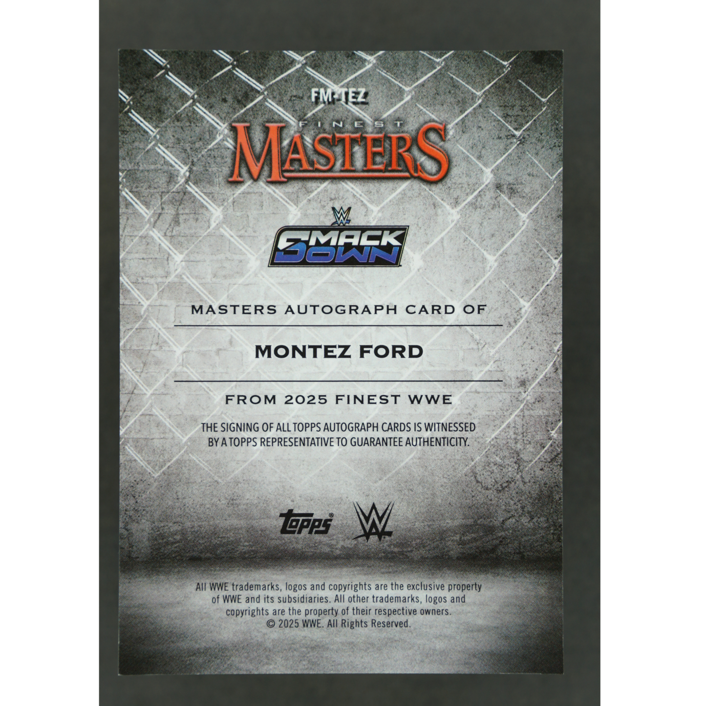 Montez Ford 2025 Finest Masters Auto 15/50 #FM-TEZ
