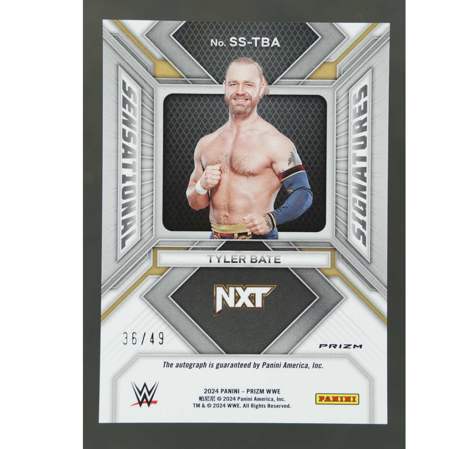 Tyler Bate 2024 Prizm Sensational Signatures Auto 36/49 #SS-TBA