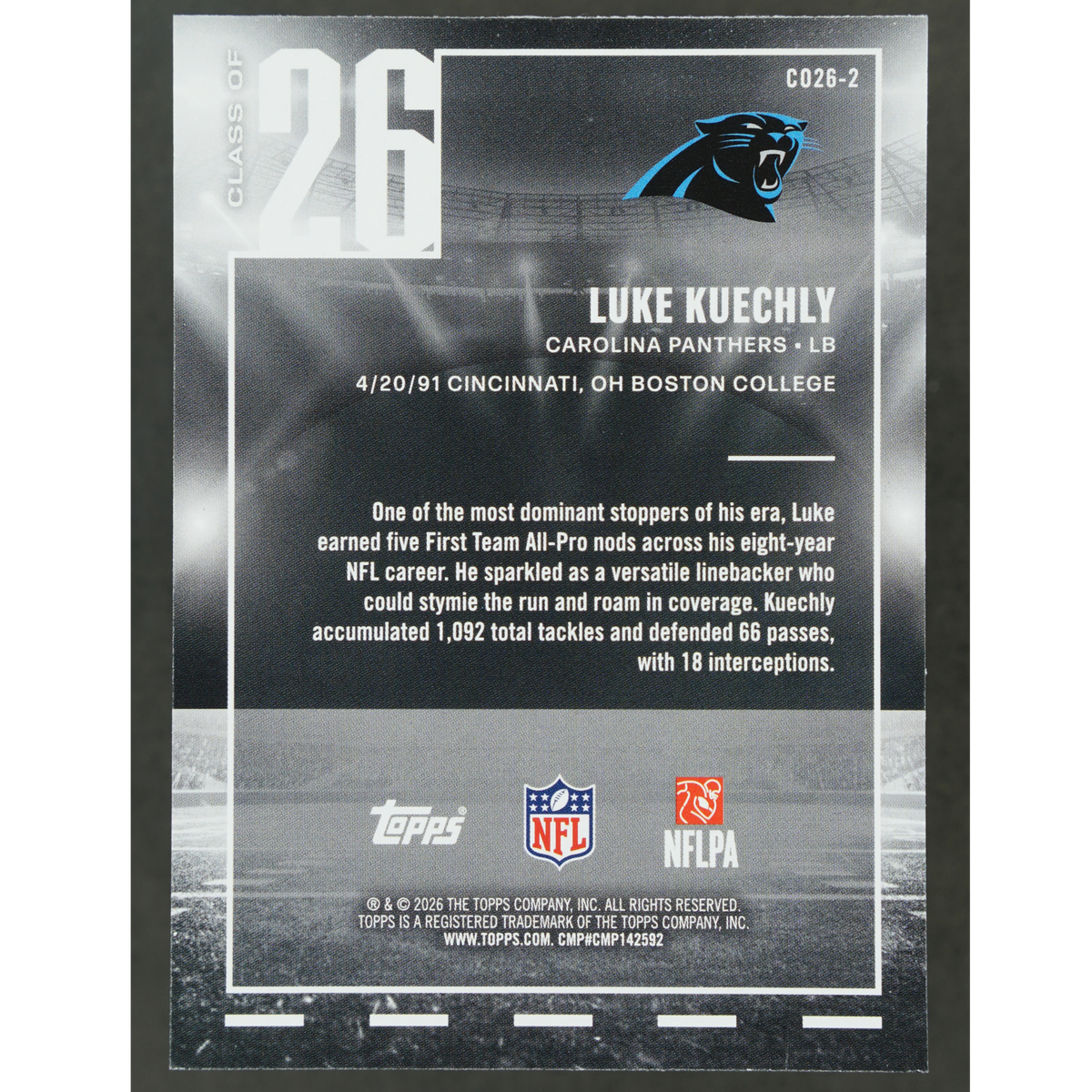 Luke Kuechly 2026 Topps Class of 26 #CO26-2