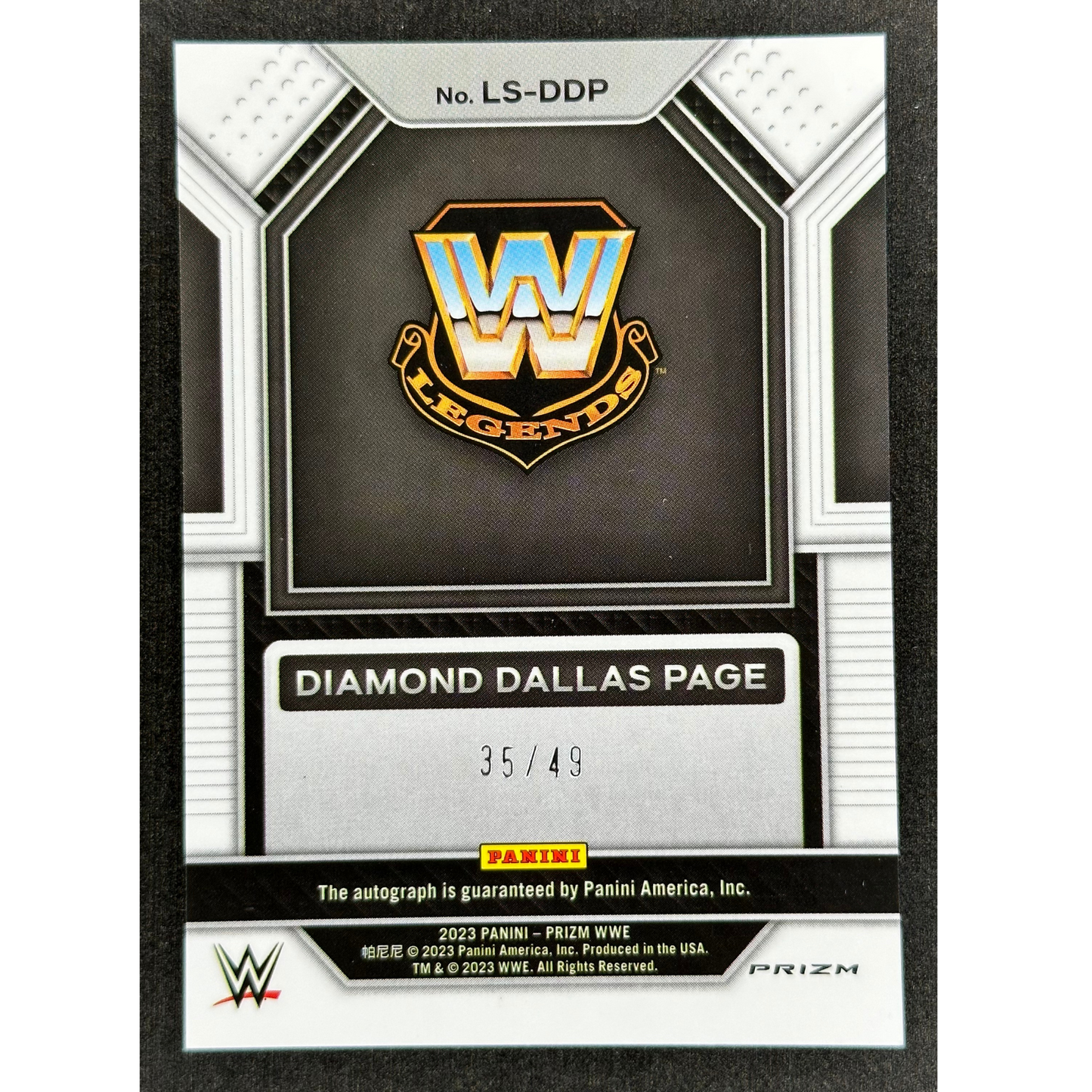 Diamond Dallas Page 2023 Prizm Legendary Signatures Auto Blue 35/49 #LS-DDP
