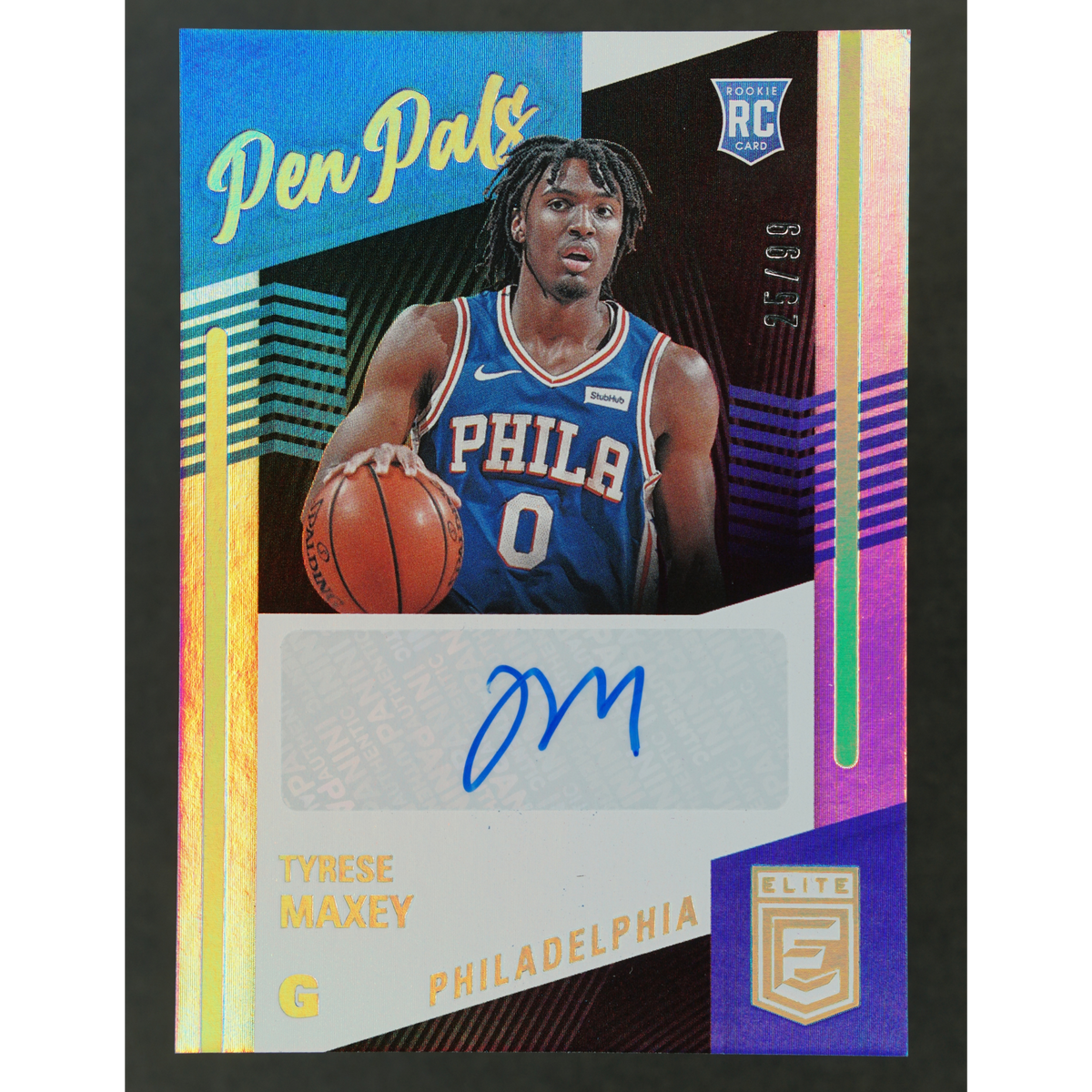 Tyrese Maxey 2020-21 Elite Pen Pals RC Auto 25/99 #PP-TYM