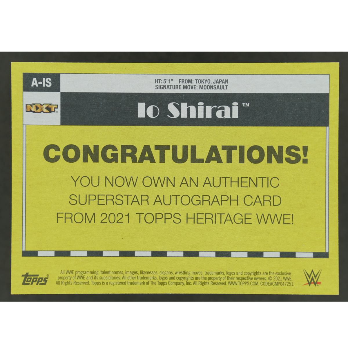 Io Sharai (Iyo Sky) 2021 NXT Auto 121/199 #A-IS