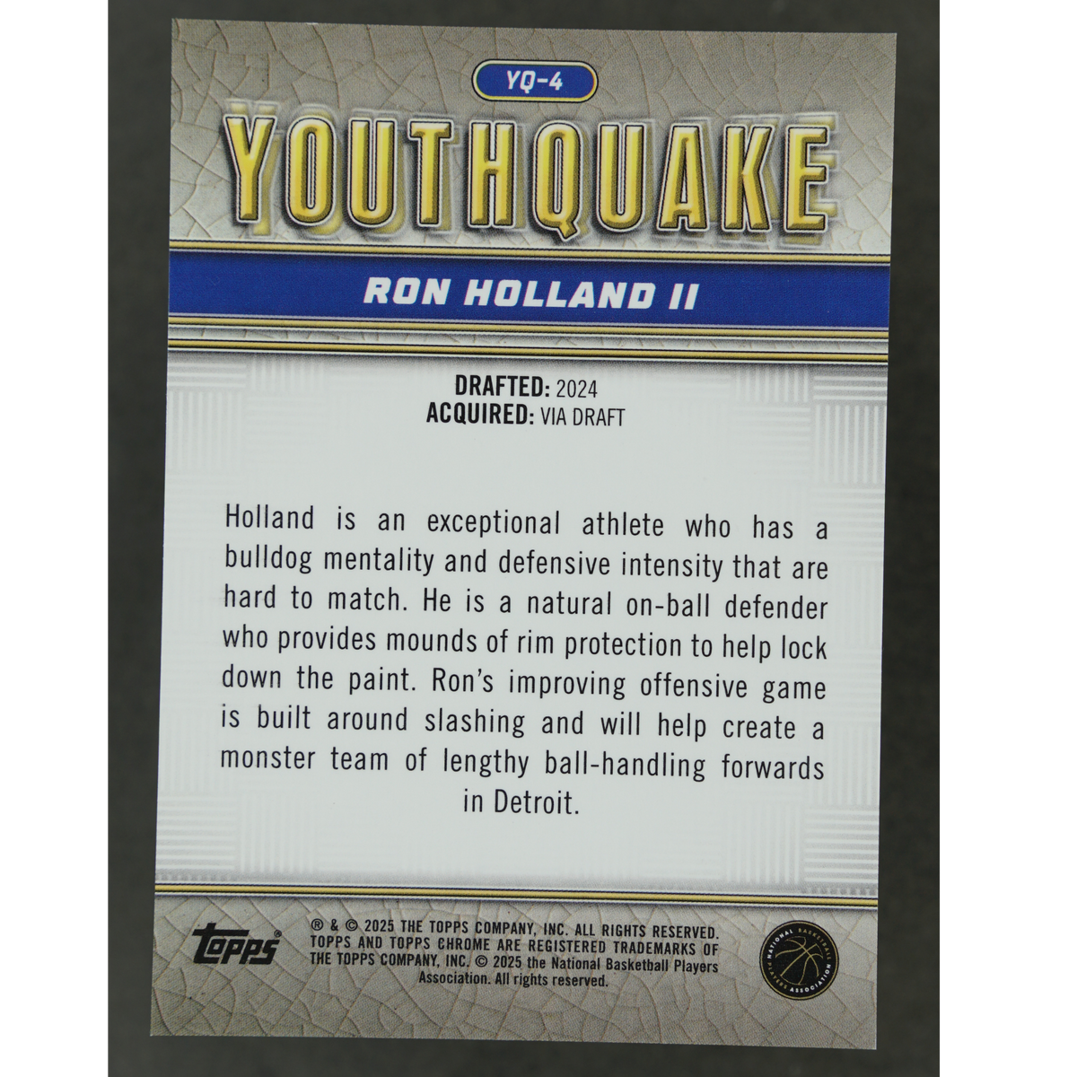 Ron Holland II 2025 Chrome Youthquake RC 2/5 #YQ-4