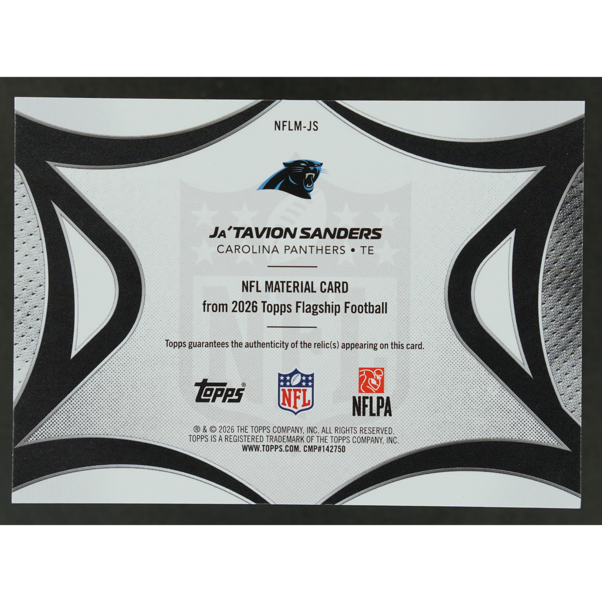 Ja´Tavion Sanders 2026 Topps Memorabilia #NFLM-JS