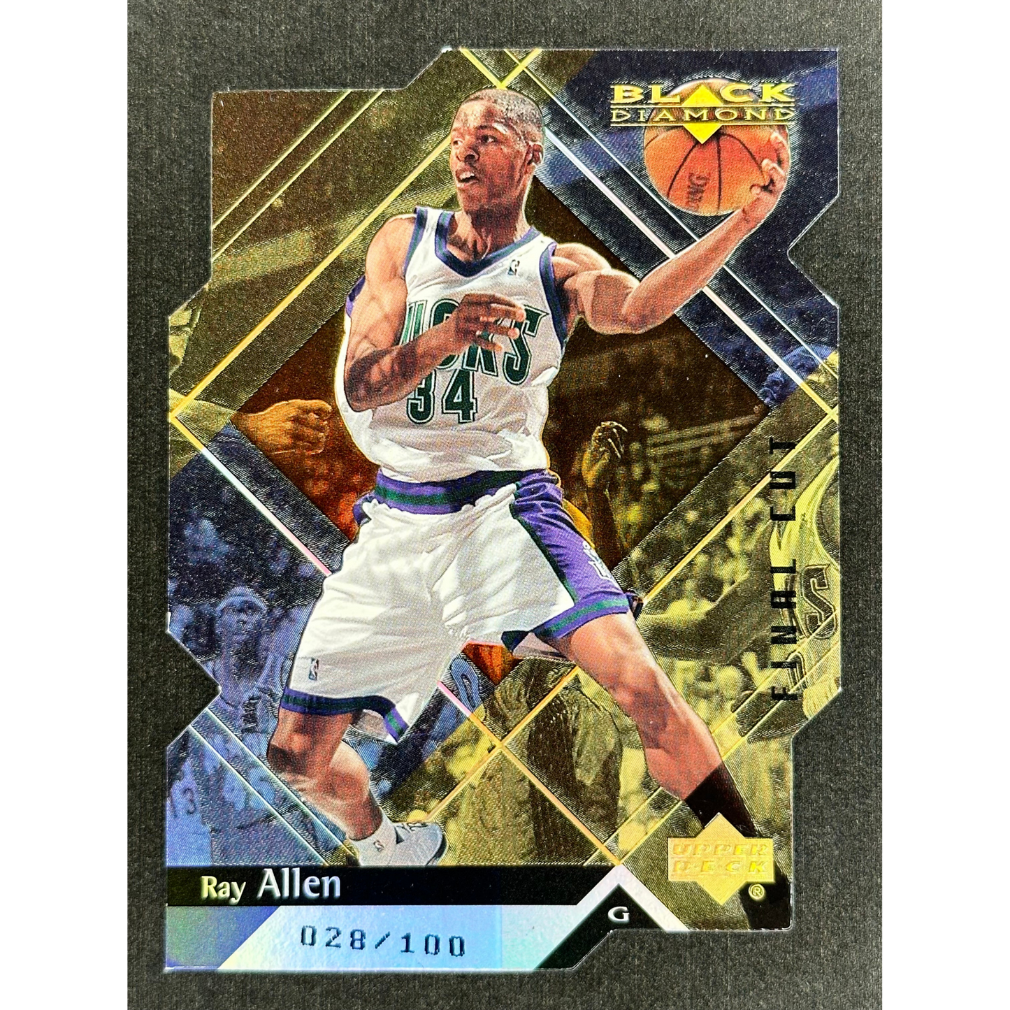 Ray Allen 2000 Upper Deck Black Diamond 28/100 Die-Cut #45