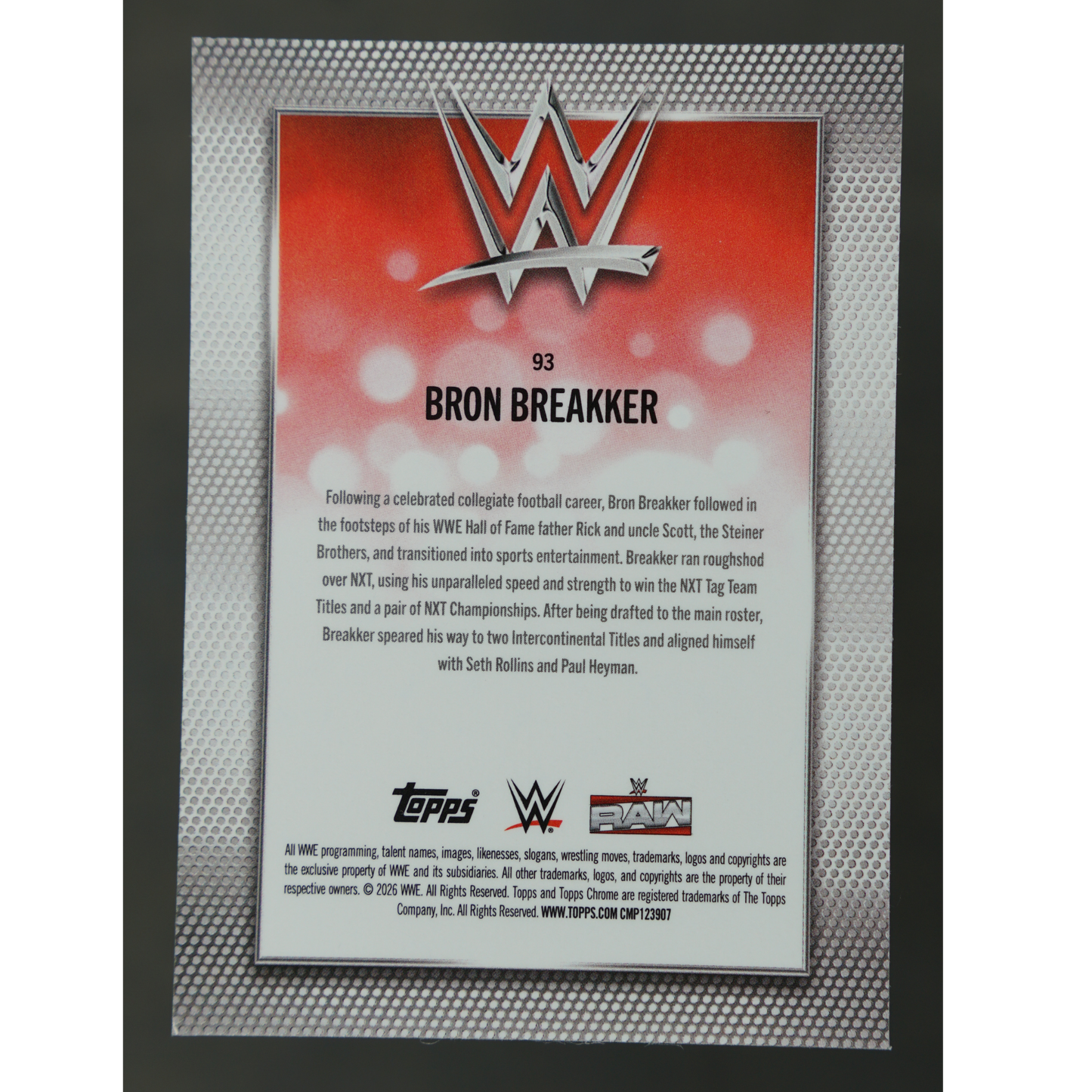 Bron Breakker 2026 Chrome Negative #93