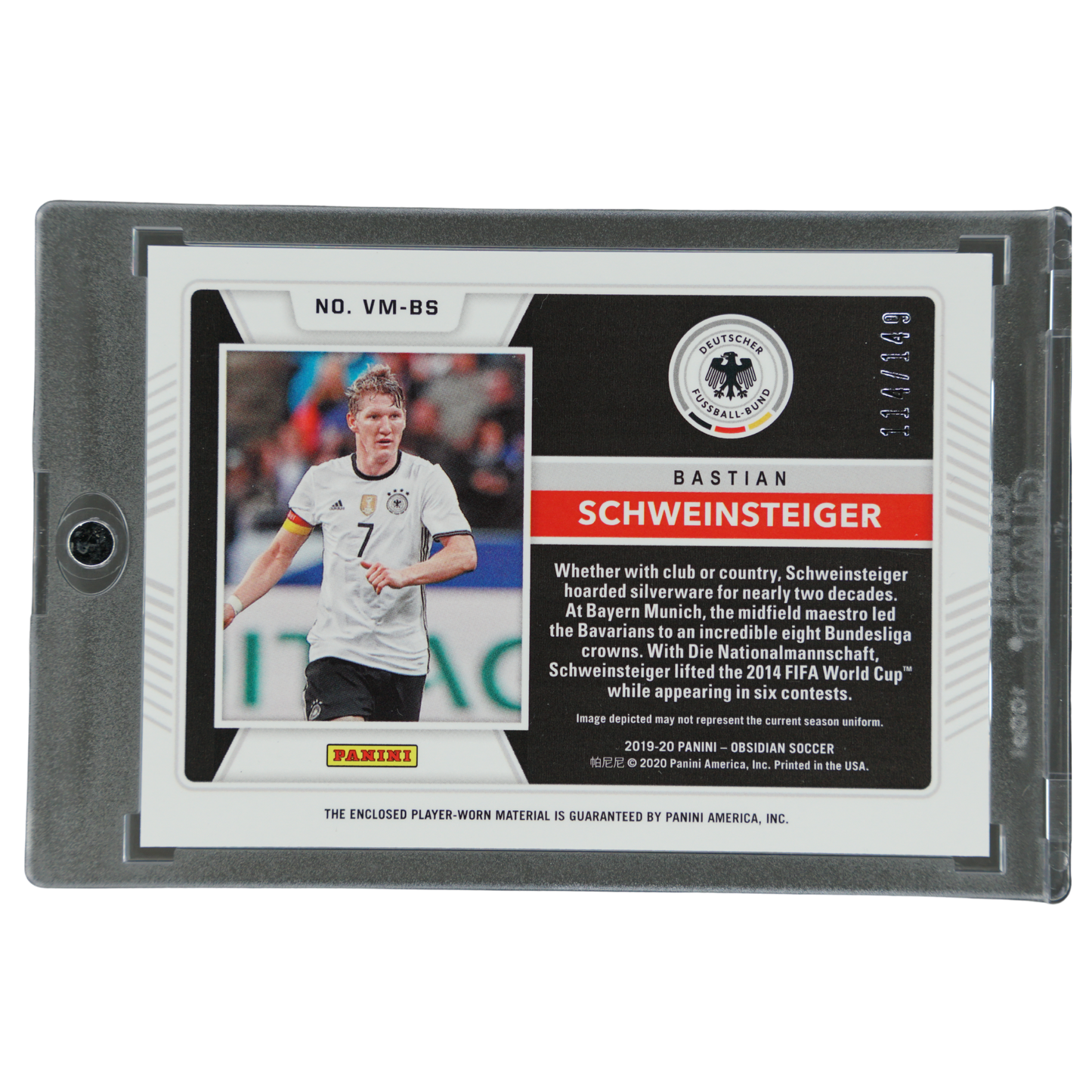 Bastian Schweinsteiger 2019 Obsidian Volcanic Material Memorabilia 114/149 #VM-BS