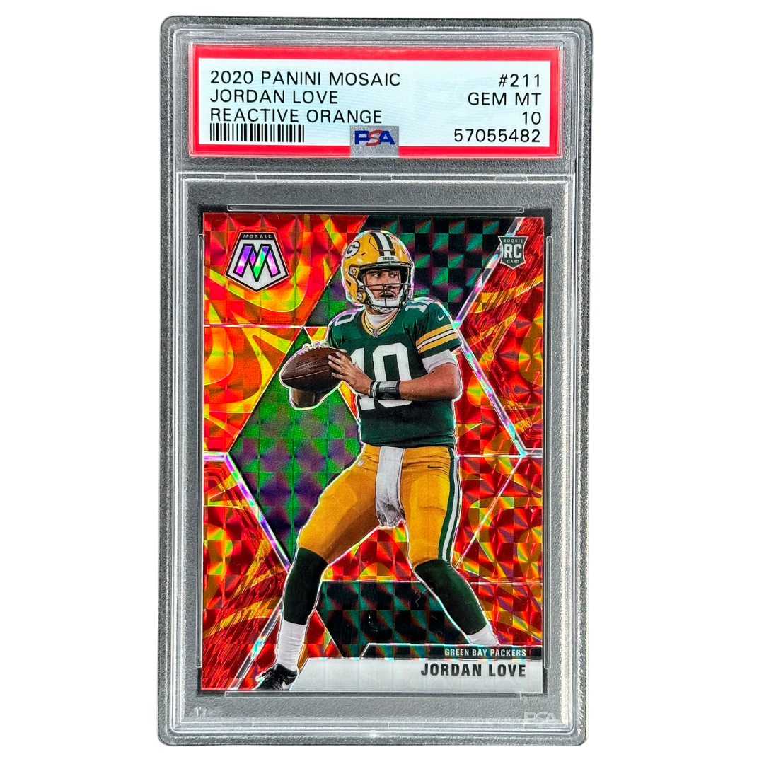 Jordan Love 2020 Mosaic Reactive Orange RC Rookie Card PSA 10