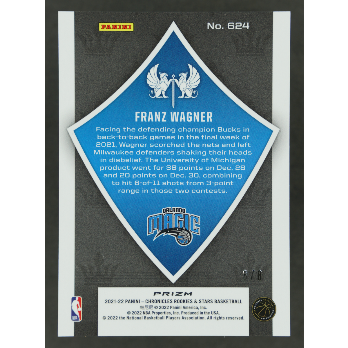 Franz Wagner 2021 Crusade Rookies and Stars RC Lucky Envelopes 6/8 #624