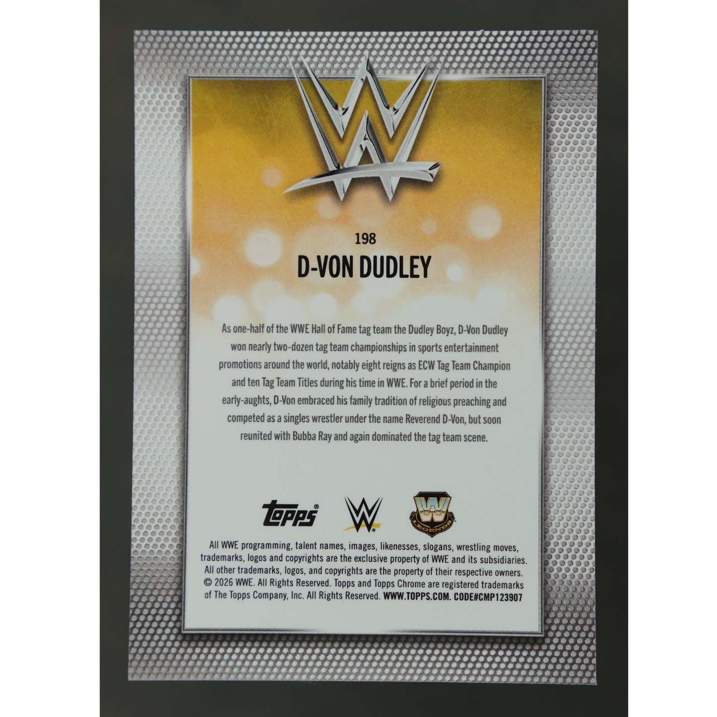D-Von Dudley 2026 Chrome Negative #198