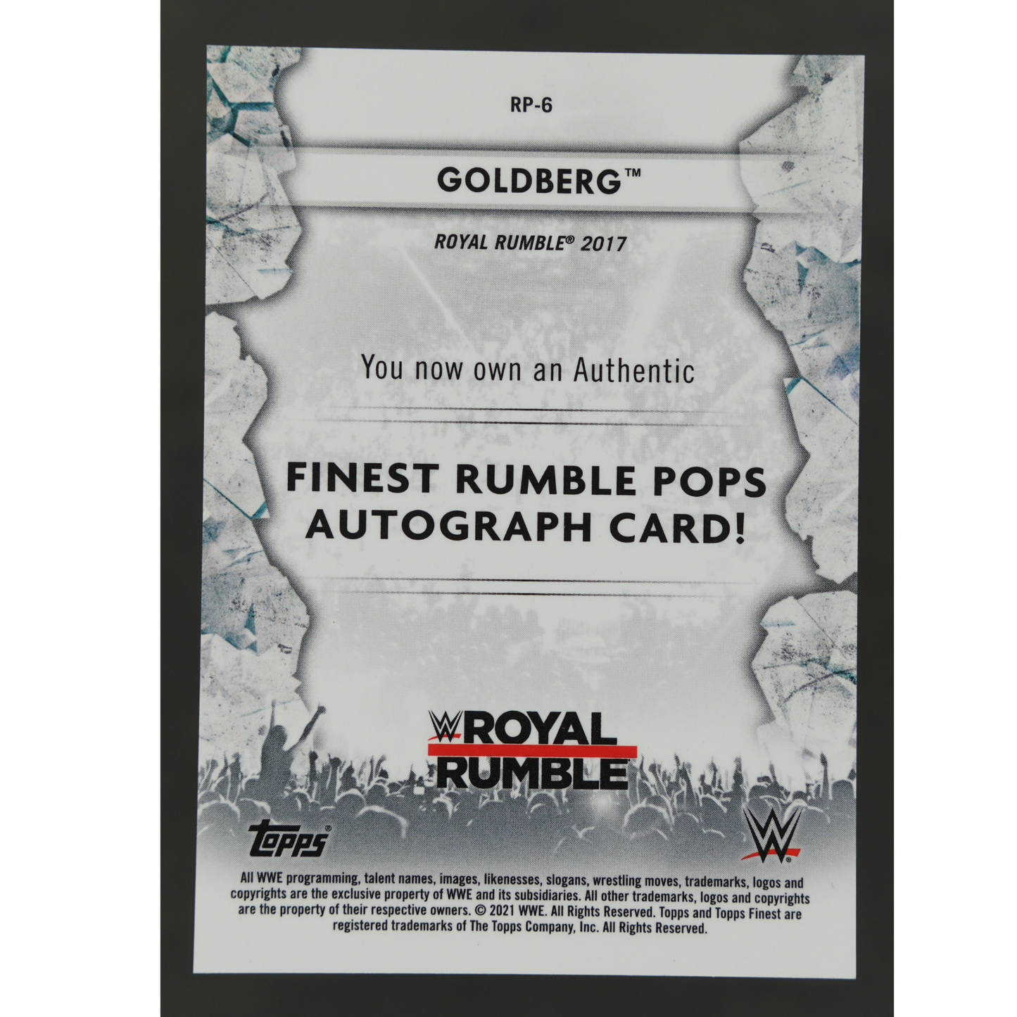Goldberg 2021 Finest Rumble Pops Auto #RP-6
