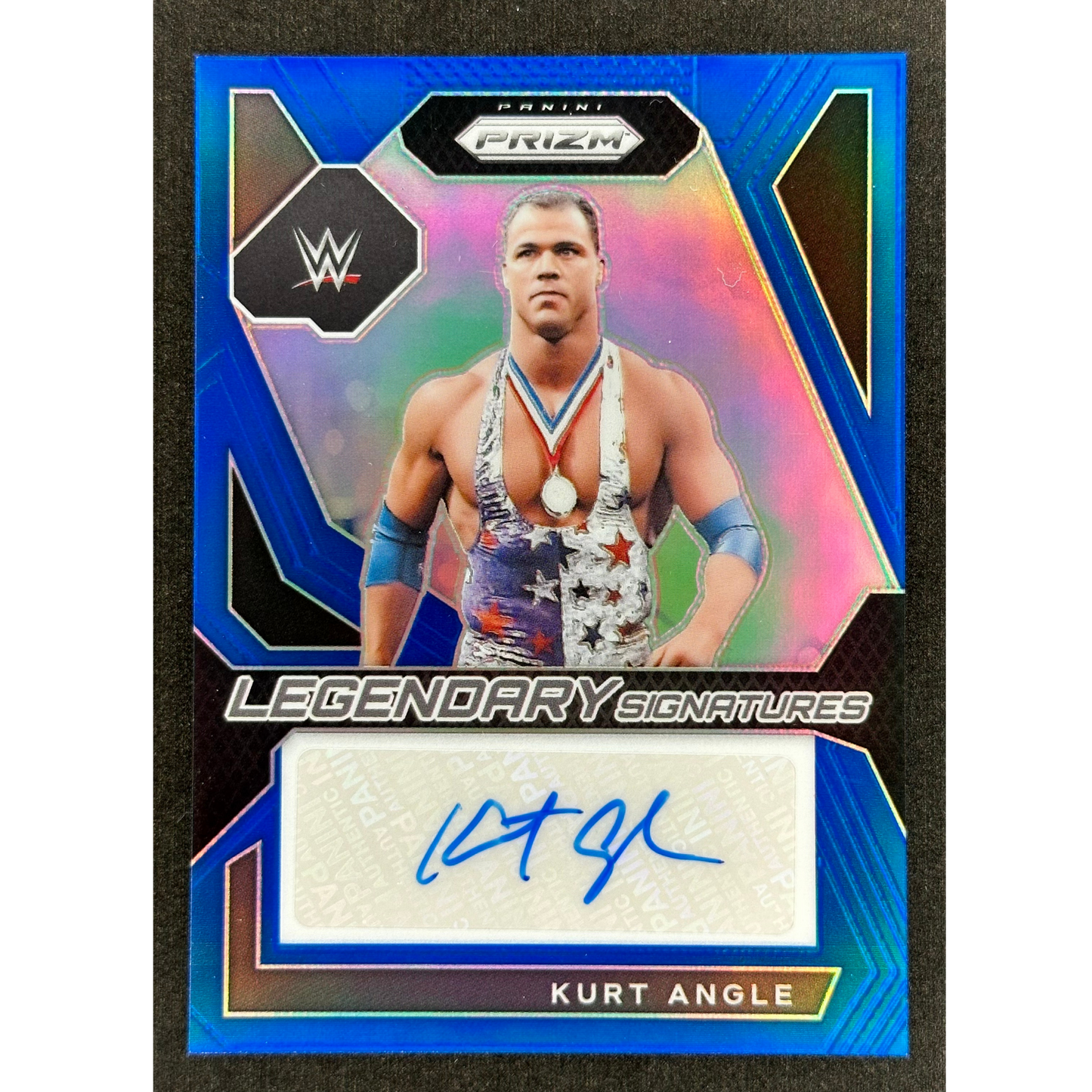 Kurt Angle 2024 Prizm Legendary Signatures Auto Blue 4/49 #LS-KGL