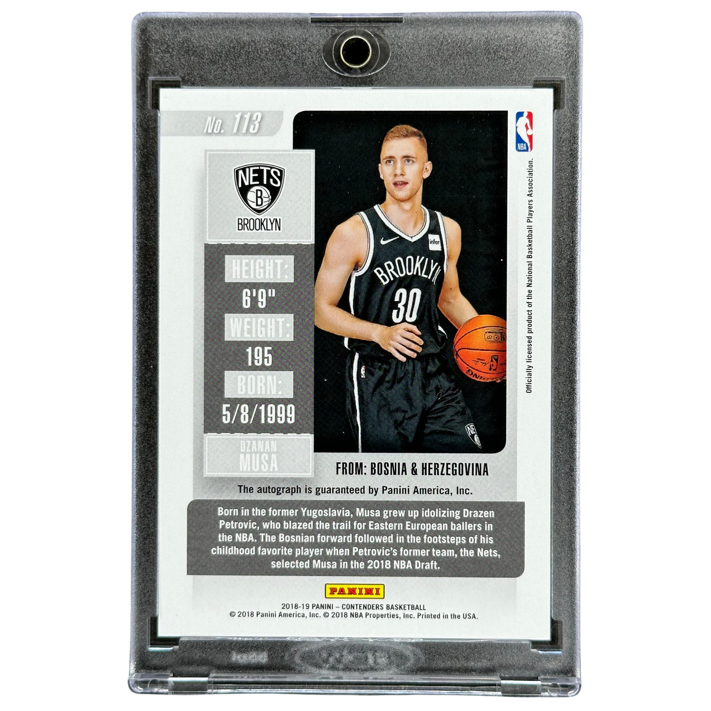 Dzanan Musa 2018 Contenders Rookie Ticket 14/20 Auto #113
