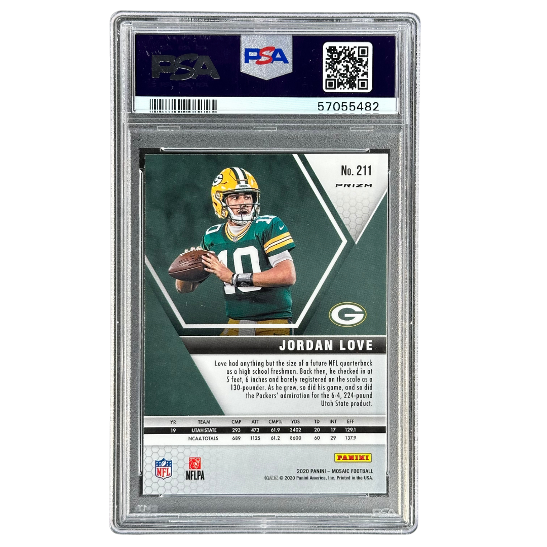Jordan Love 2020 Mosaic Reactive Orange RC Rookie Card PSA 10
