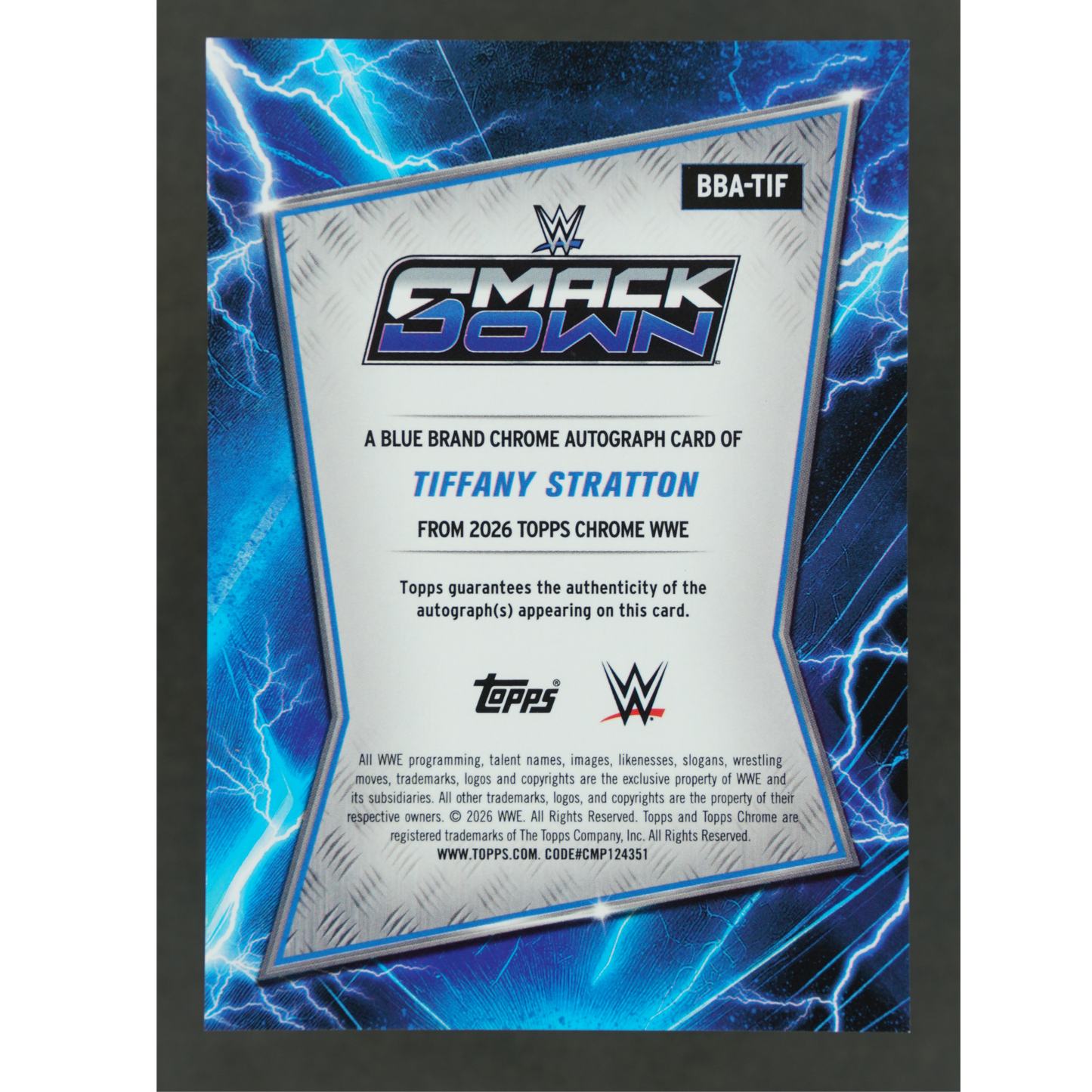 Tiffany Stratton 2026 Chrome Blue Brand Auto #BBA-TIF