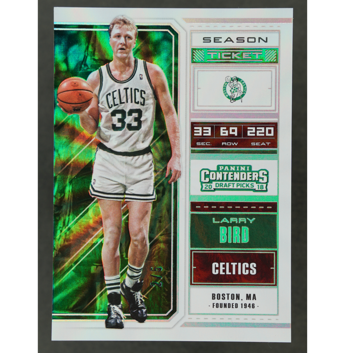 Larry Bird 2018 Contenders Draft Picks Season Ticket 2/5 #39