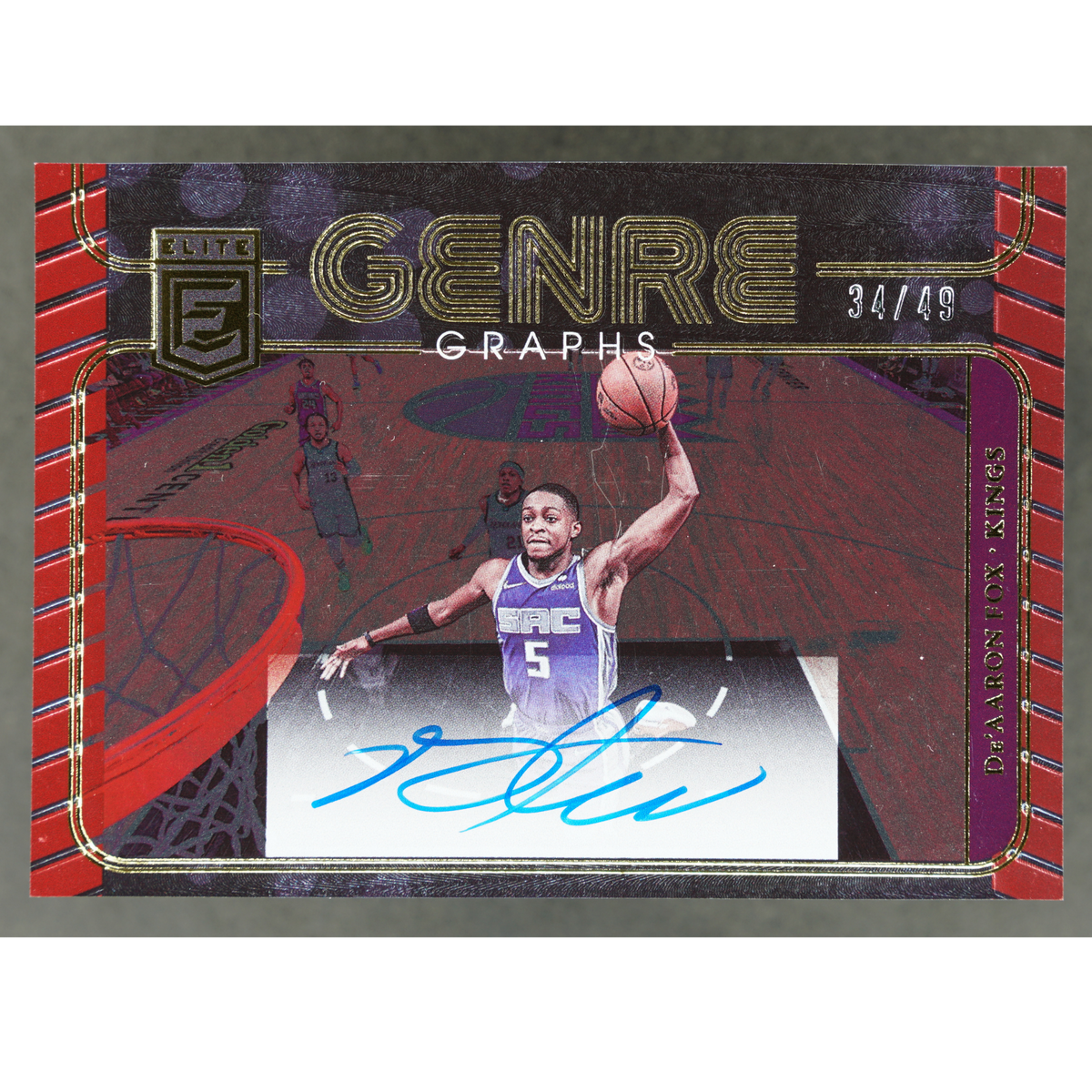 De´Aaron Fox 2022 Elite Genregraphs Red Auto 34/49 #GG-FOX