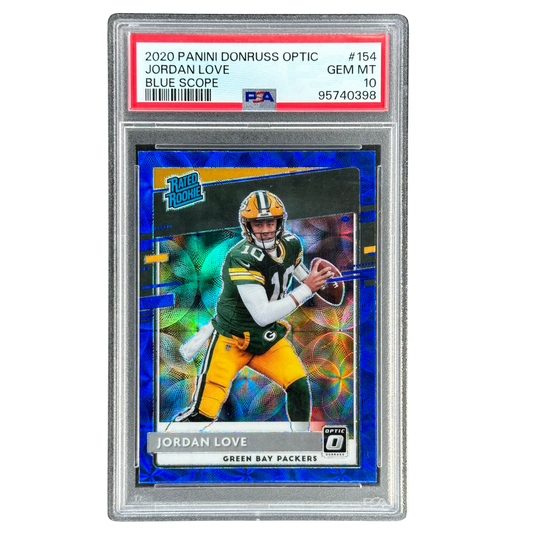 Jordan Love 2020 Optic Blue Scope RC Rookie Card PSA 10 #154