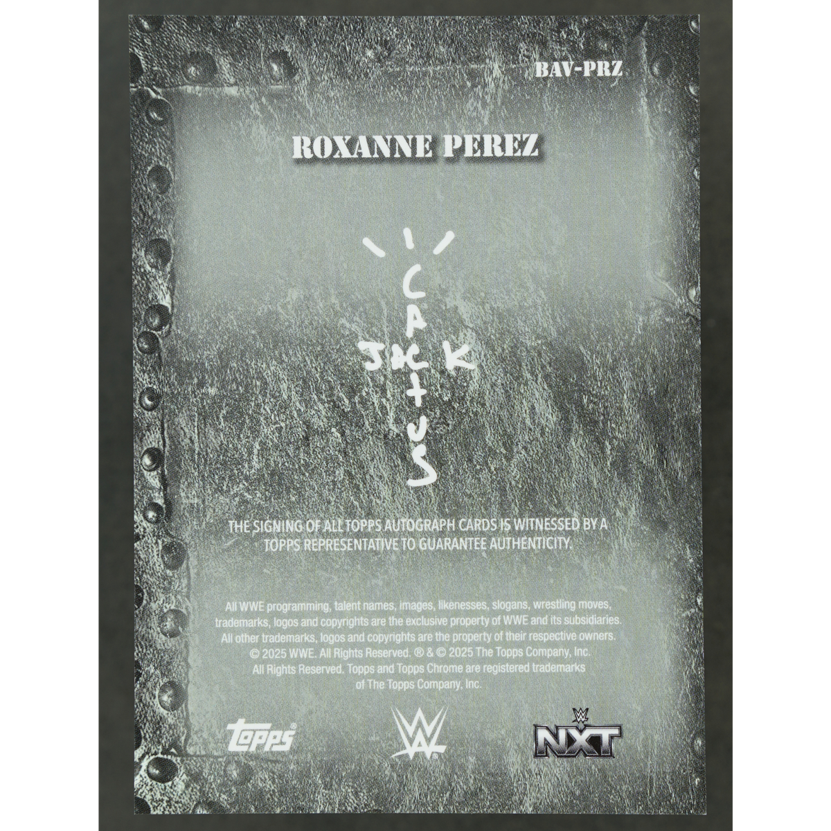 Roxanne Perez Cactus Jack Auto #BAV-PRZ