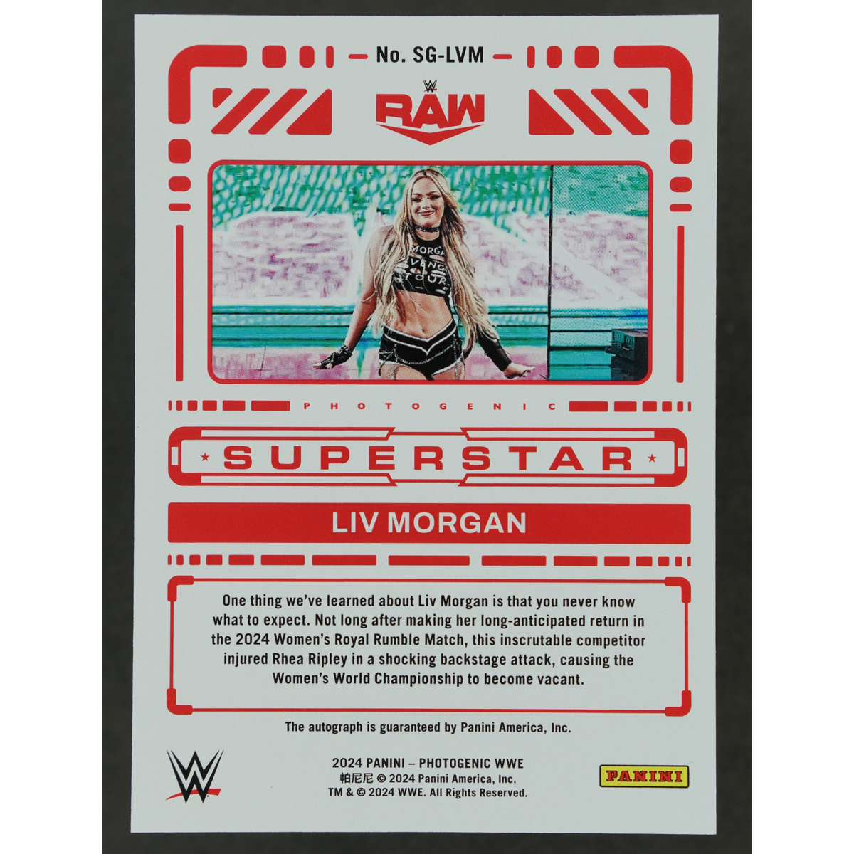 Liv Morgan 2024 Photogenic Superstar Auto #SG-LVM
