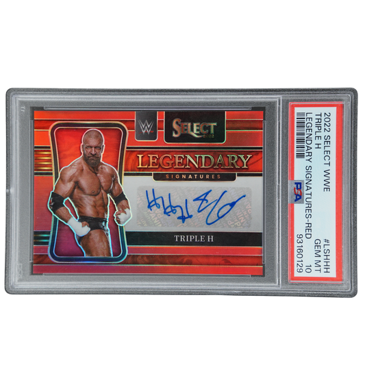 Triple H 2022 Select Legendary Signatures Red 90/99 PSA 10 #LSHHH