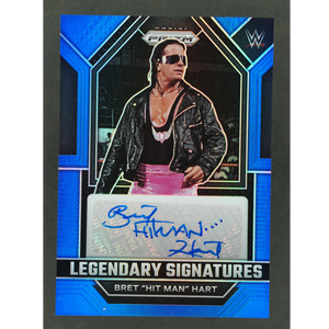 Bret "Hit Man" Hart 2023 Prizm Legendary Signatures Blue 16/49 #LS-BHH