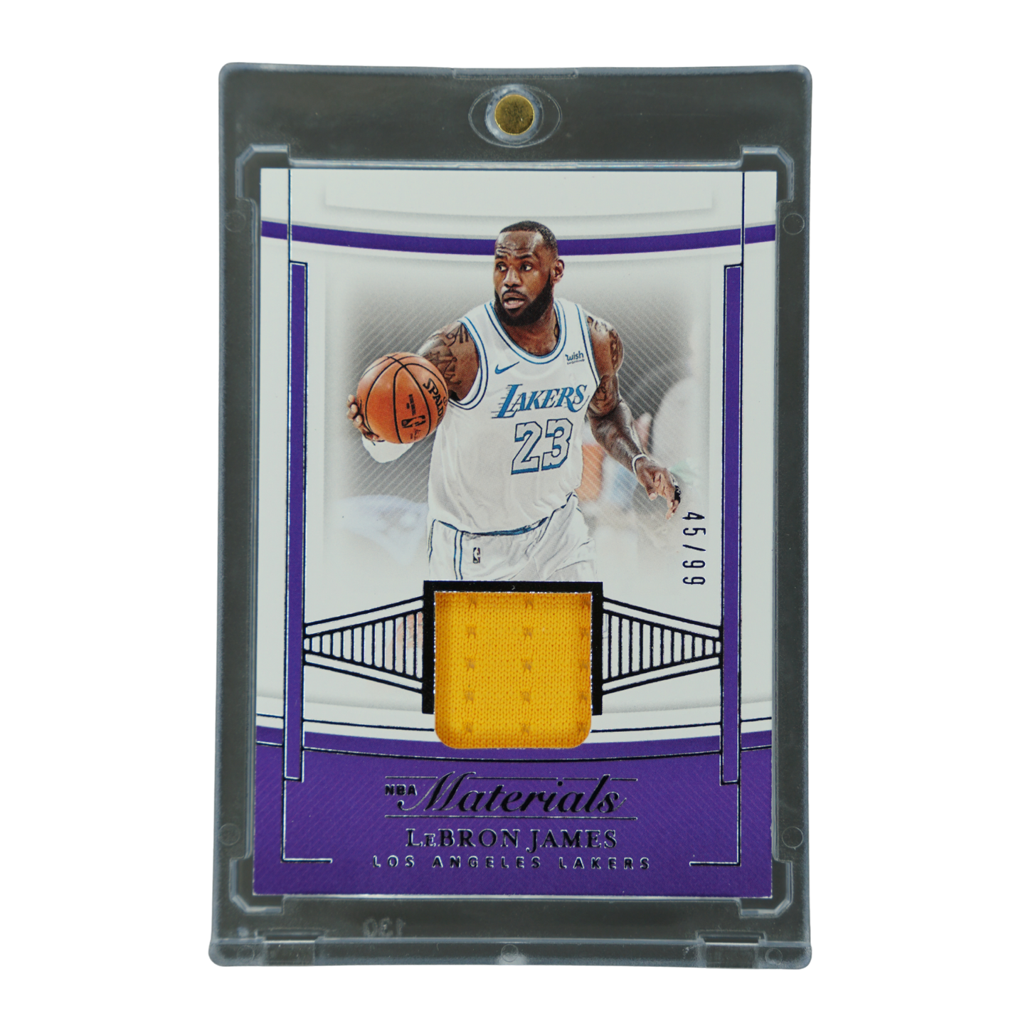 Lebron James 2020 National Treasures NBA Materials Jersey 45/99 #NBA-LBJ