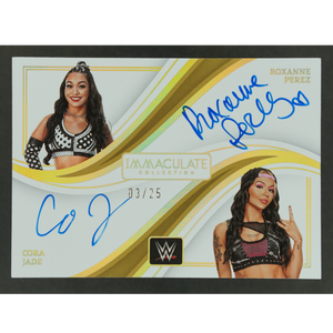 Roxanne Perez und Cora Jade 2023 Immaculate Dual Auto 3/25 #DA-RCJ