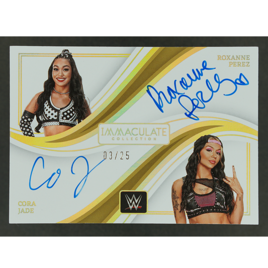Roxanne Perez und Cora Jade 2023 Immaculate Dual Auto 3/25 #DA-RCJ