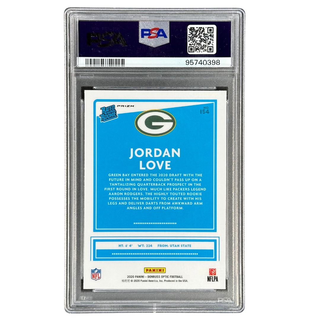 Jordan Love 2020 Optic Blue Scope RC Rookie Card PSA 10 #154