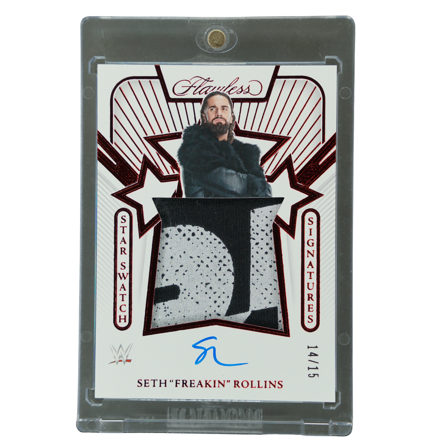 Seth "Freakin" Rollins 2024 Flawless Star Swatch Memorabilia Auto 14/15 #SS-SFR