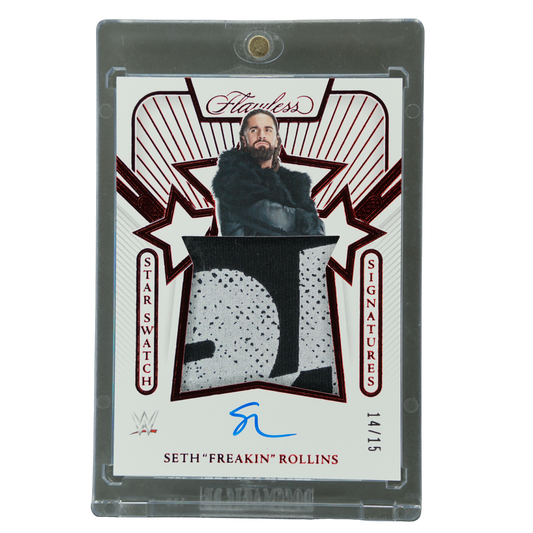 Seth "Freakin" Rollins 2024 Flawless Star Swatch Memorabilia Auto 14/15 #SS-SFR
