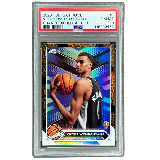 Victor Wembanyama 2023 Chrome Orange Black Refractor RC PSA 10 #1