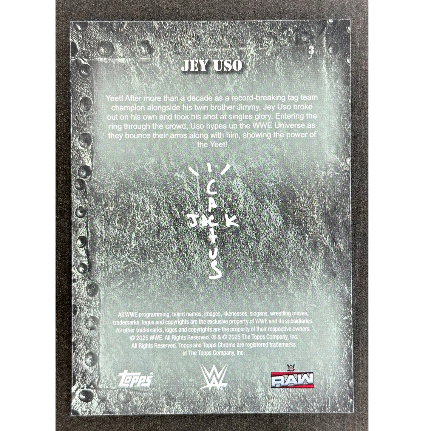 Jey Uso 2025 Cactus Jack Black Yellow #3