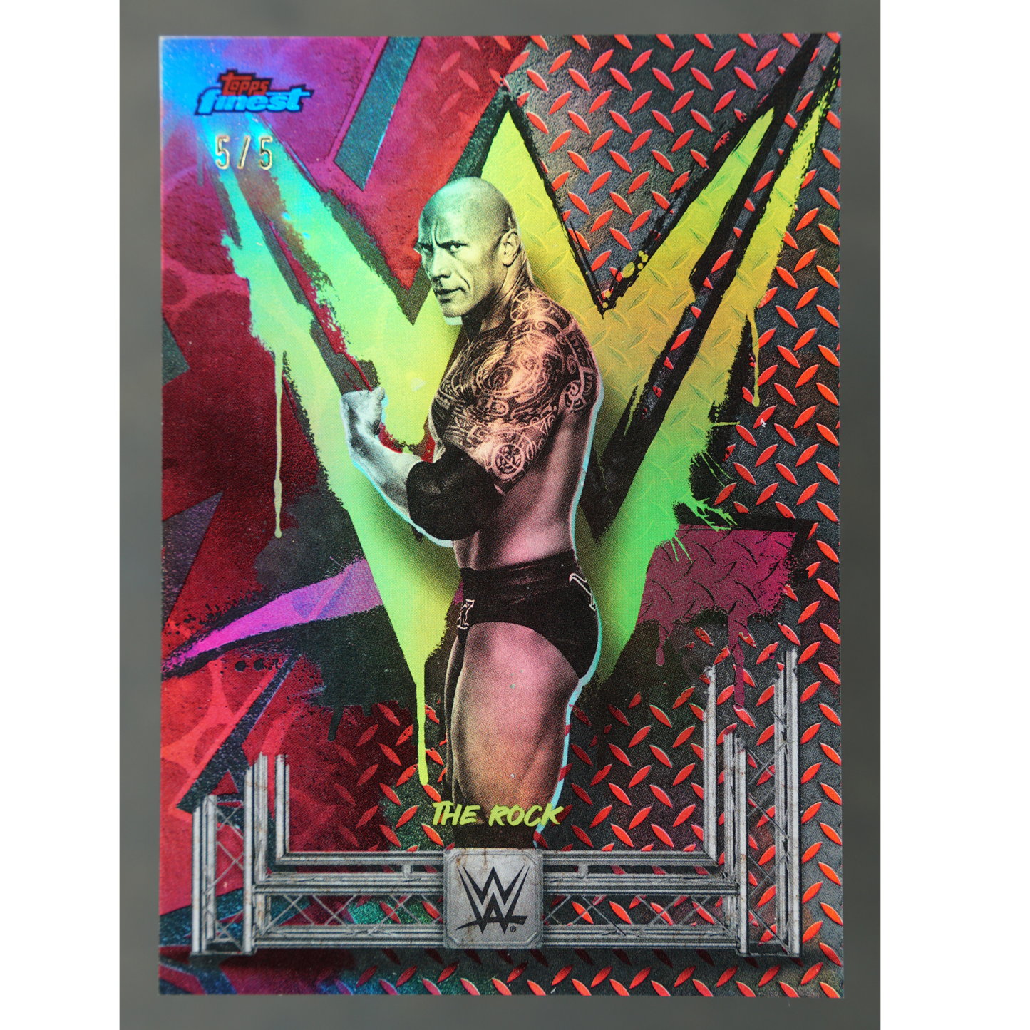 The Rock 2025 Finest Red Uncommon 5/5 #200