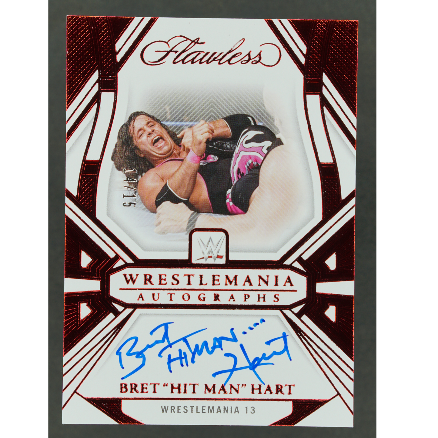 Bret "Hit Man" Hart 2024 Flawless Wrestlemania Autographs 14/15 #WM-BHM