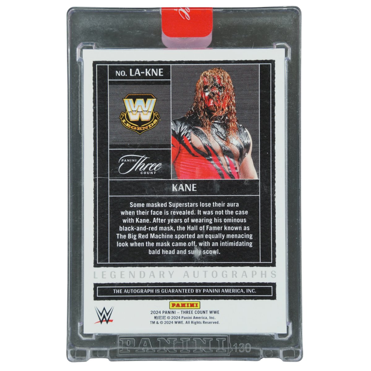 Kane 2024 Three Count Legendary Auto 31/49 #LA-KNE