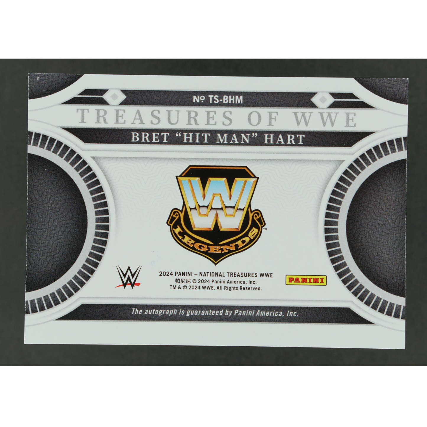 Bret "Hit Man" Hart 2024 National Treasures of WWE Auto 54/75 #TS-BHM