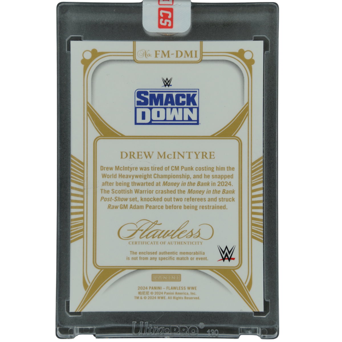 Drew McIntyre 2024 Flawless Memorabilia 10/15 #FM-DMI