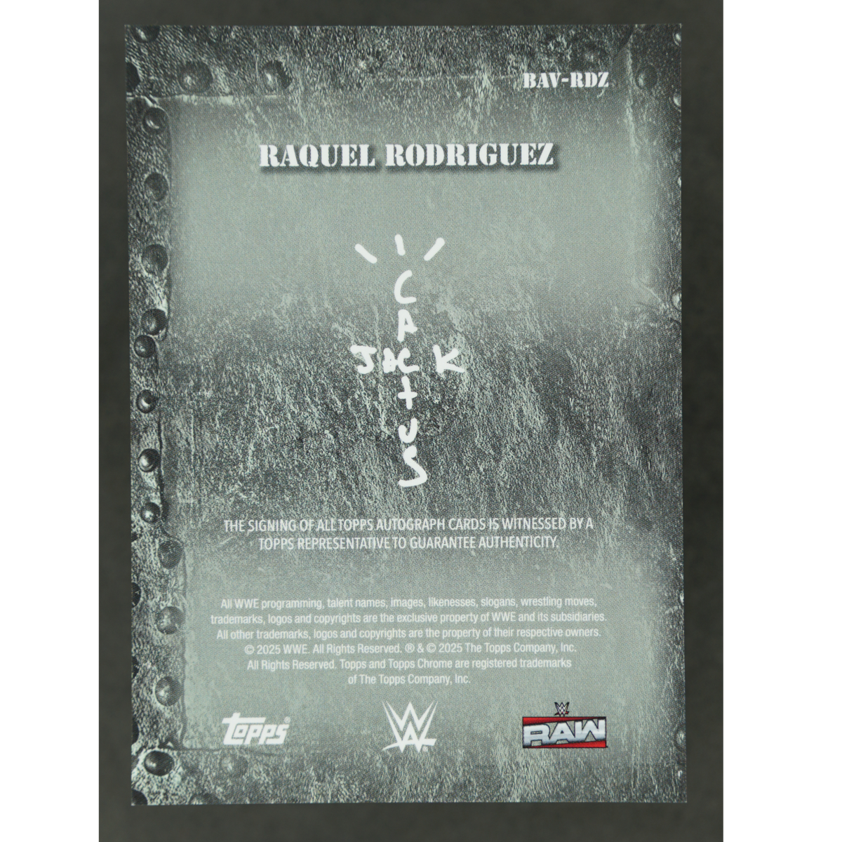 Raquel Rodriguez 2025 Cactus Jack Auto #BAV-RDZ