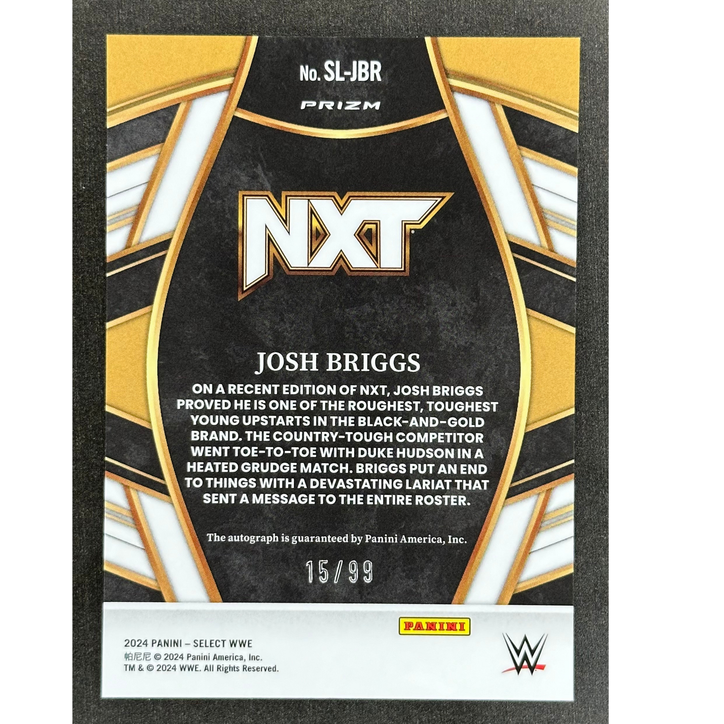 Josh Briggs 2024 Select Auto 15/99 #SL-JBR