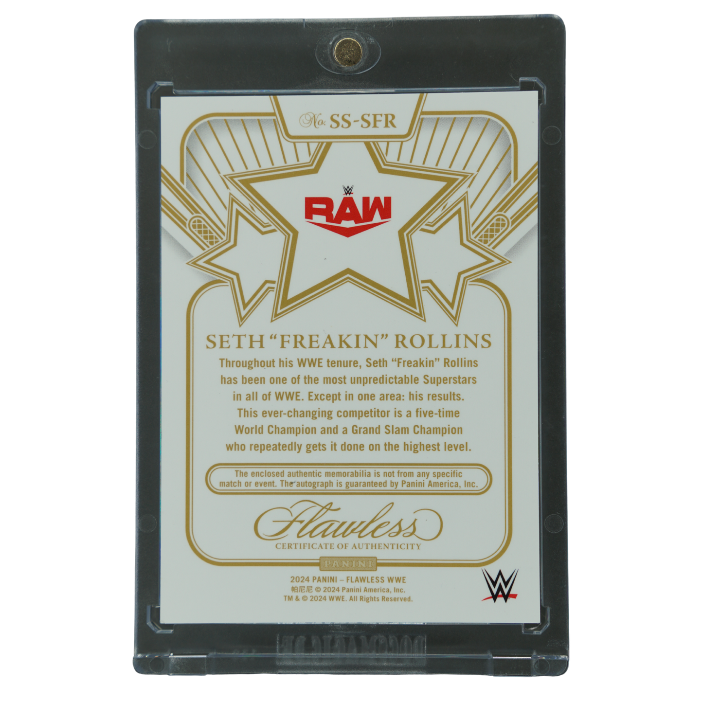 Seth "Freakin" Rollins 2024 Flawless Star Swatch Memorabilia Auto 14/15 #SS-SFR