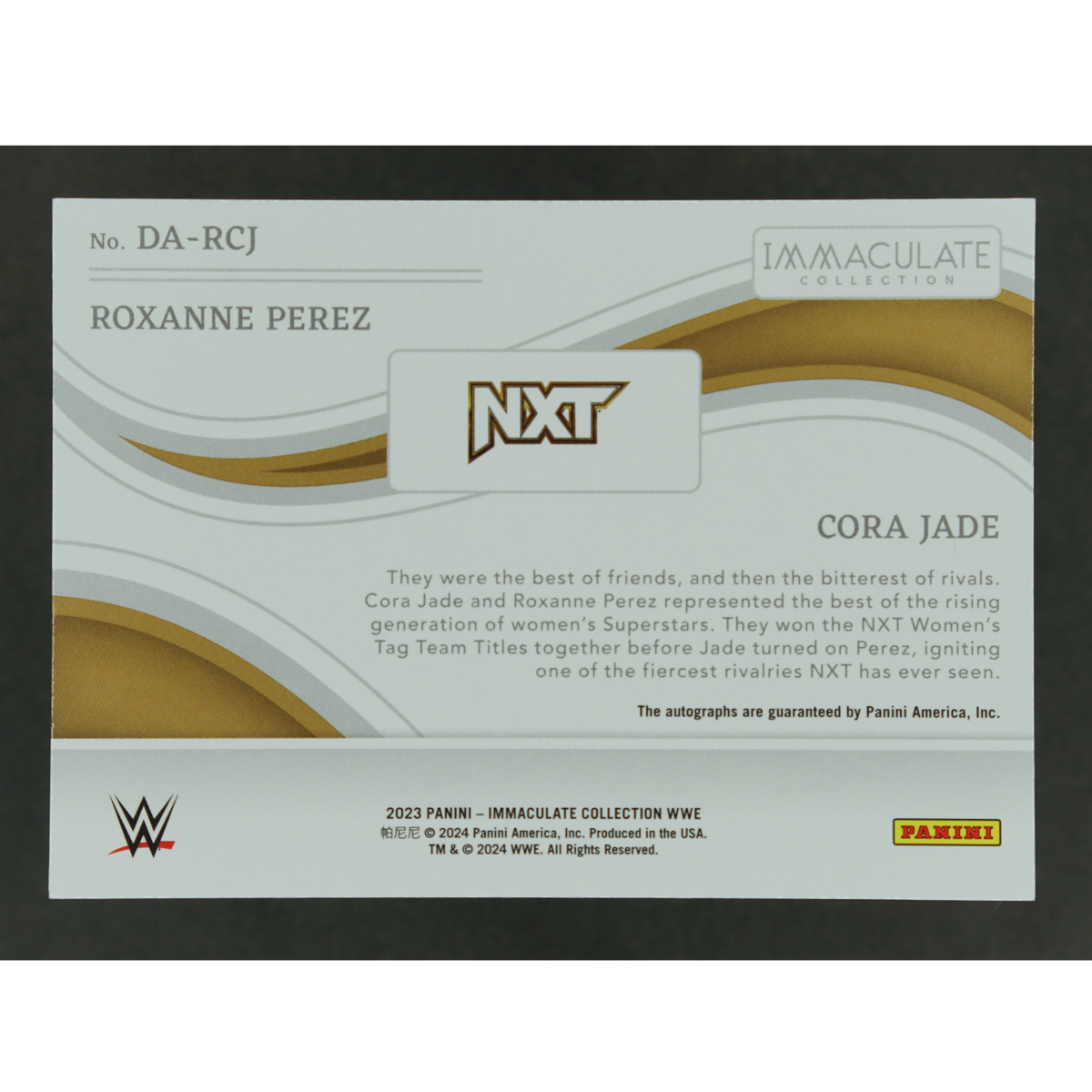 Roxanne Perez und Cora Jade 2023 Immaculate Dual Auto 3/25 #DA-RCJ